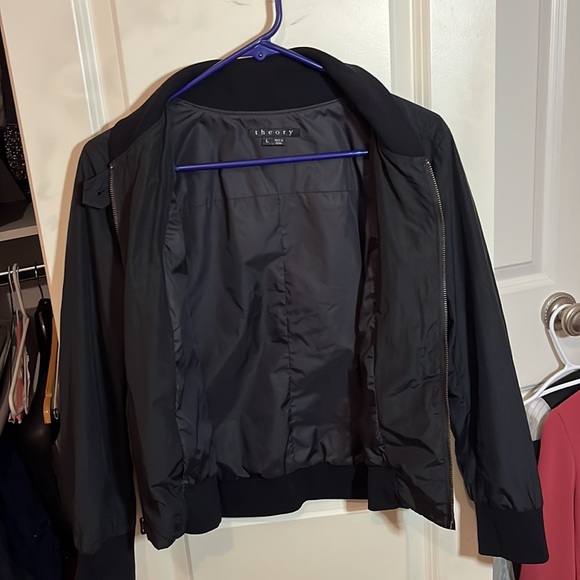 Theory Black Lightweight Bomber Jacket - Picture 4 of 12